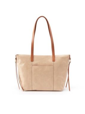 Hobo Cecily Mini Leather Tote Bag with Tan Straps Natural Genuine